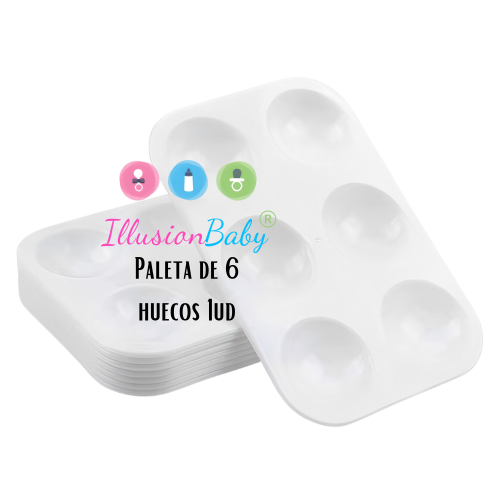 White paint palette 6 holes