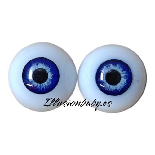 Ojos azul zafiro de resina realizados a mano 20mm