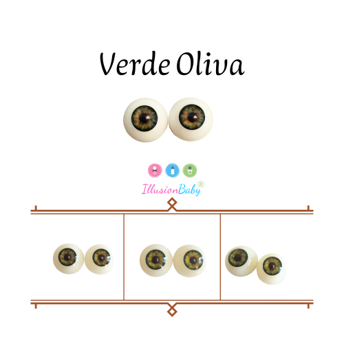 Ojos Acrílicos 22mm Premium Verde Oliva