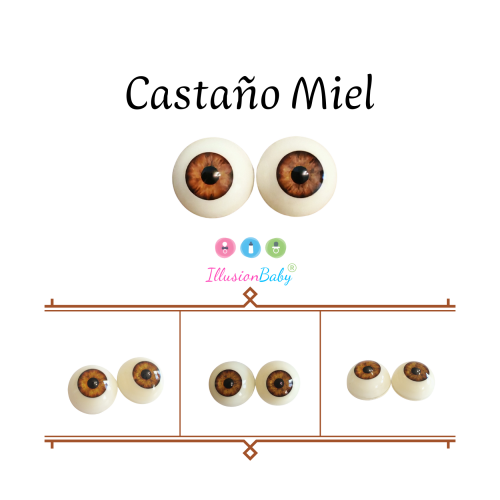Olhos Reborn 22mm Acrílicos Castanho Mel Realista