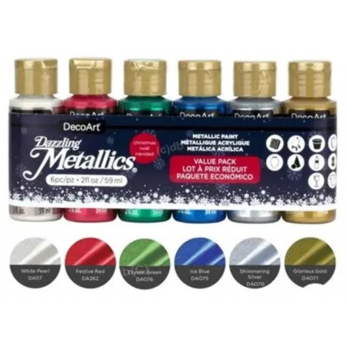 Pack de Pinturas Acrílicas Metálicas DecoArt Dazzling...