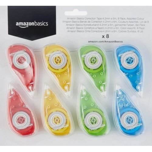 Pack de 8 Cintas Correctoras Amazon Basics (4.2 mm x 6 m)...