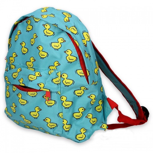 Mochila Infantil Estampado Patitos de Goma | Azul y Rojo