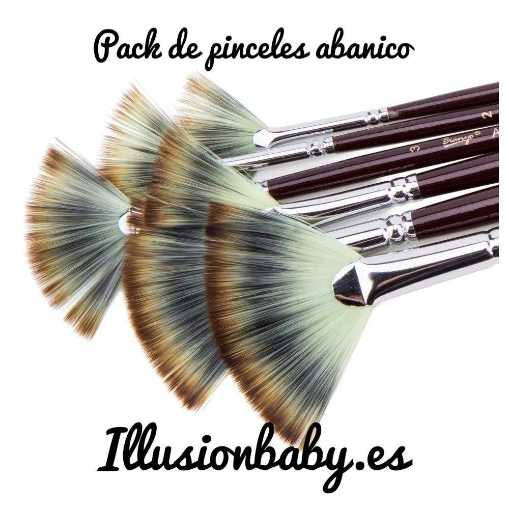 Set of 6 fanshaped brushes