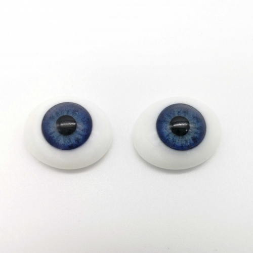 Ojos 24mm planos de cristal azules