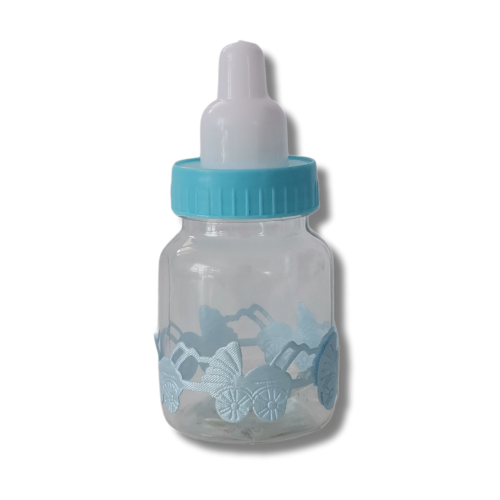Mini blue decorated baby bottle for reborn