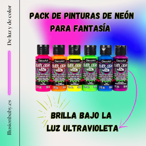 Neon acrylic paint pack for fantasy
