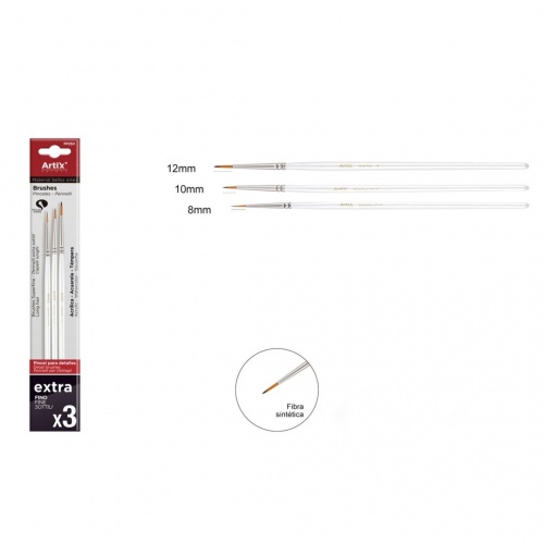 EXTRA FINE BRUSH 3 PCS 0 2/0 3/0