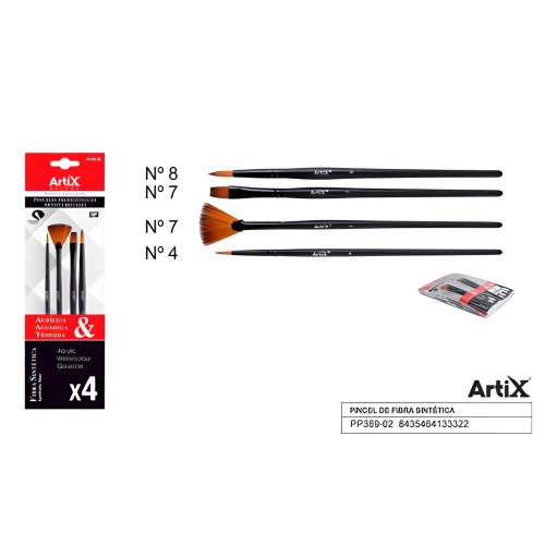 Pack Pinceles Profesionales 4UD Tamaño 4,7,7,8