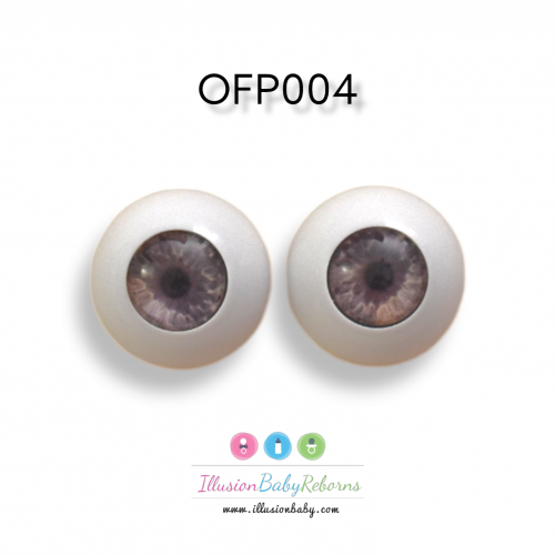 Olhos cinzentos acrílicos feitos internamente OFP004
