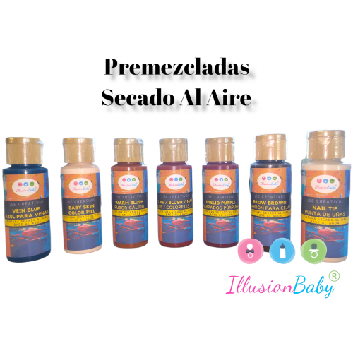 Premixed Paints Air Drying 7 Colors For Reborn